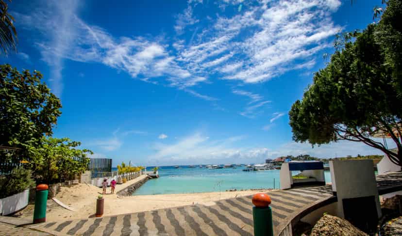Resort walkway just steps from the beach