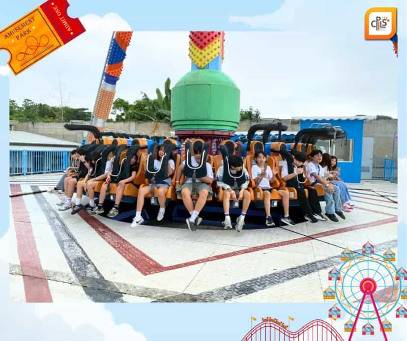 CPILS students on a ride at an amusement park