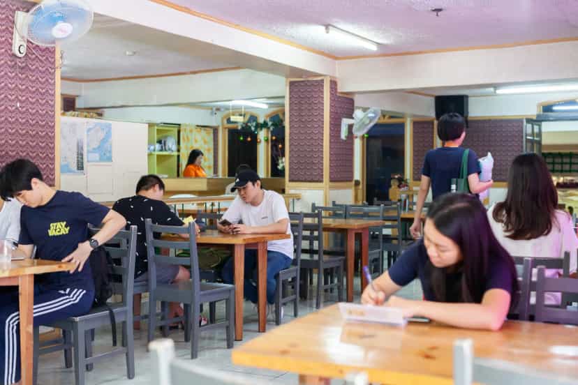 CPILS on-campus dining area with students seated at tables